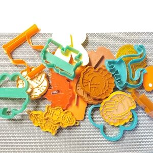 Vibrant Cookie Cutter Set with Rolling Pin